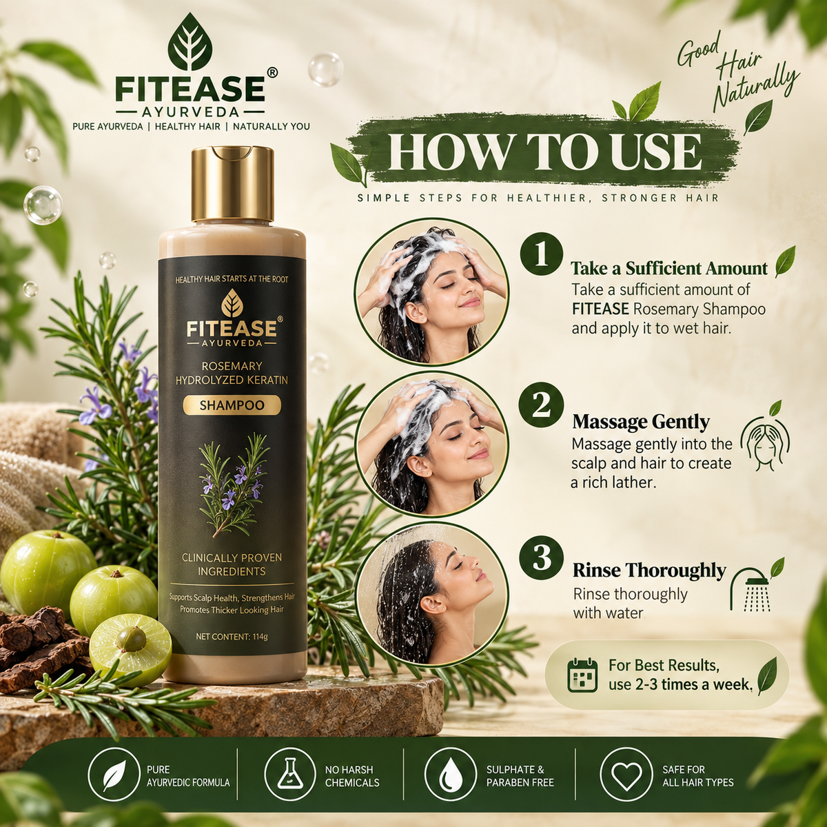 Rosemary Hair Growth Shampoo (Pack of 2)